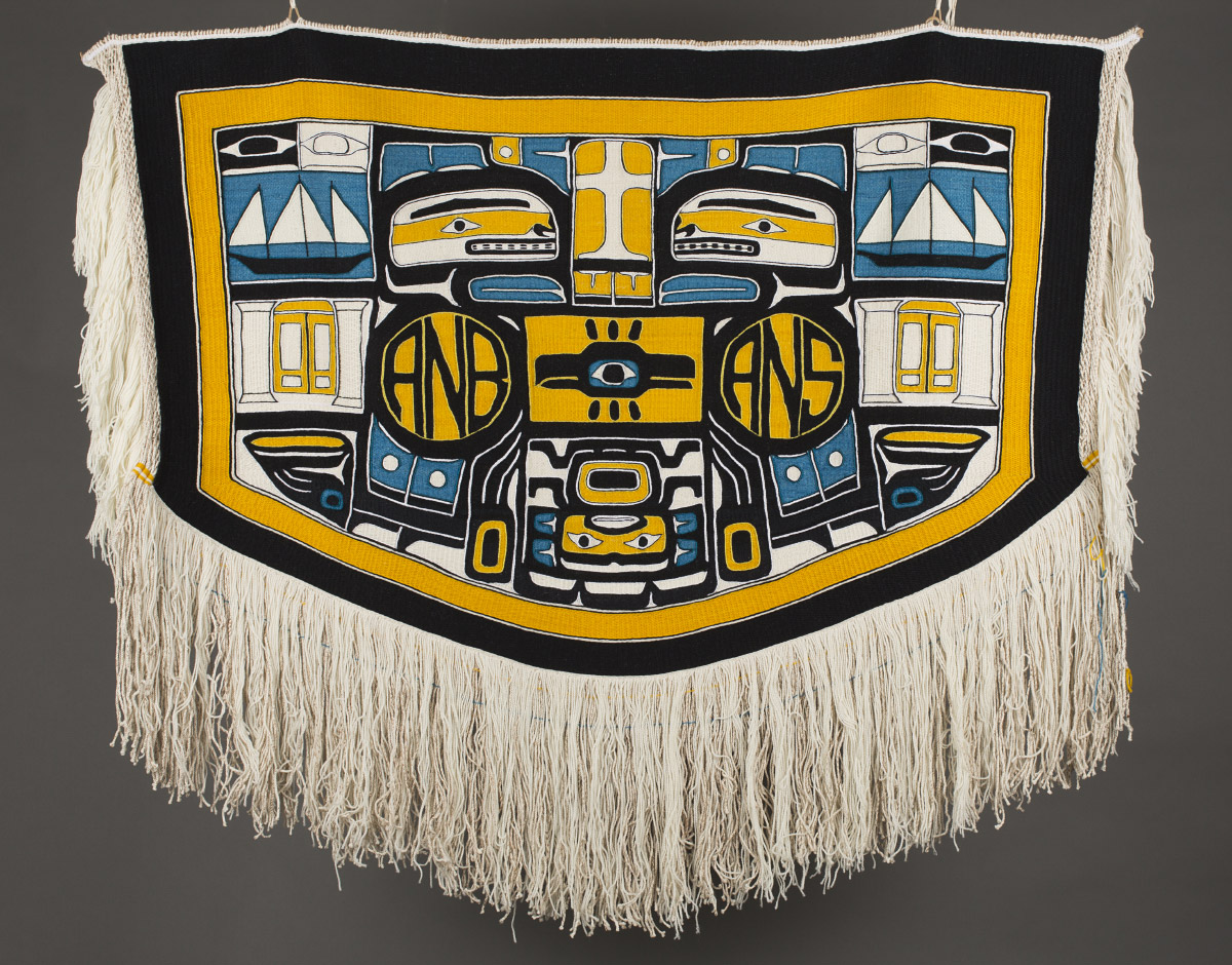 Clarissa Rizal (Tlingit and American, 1956-2016), Resilience Robe, 2014, merino wool, 64 in x 53 in, Museum Purchase: Funds given in memory of Virginia Waterman, 2013.43.2