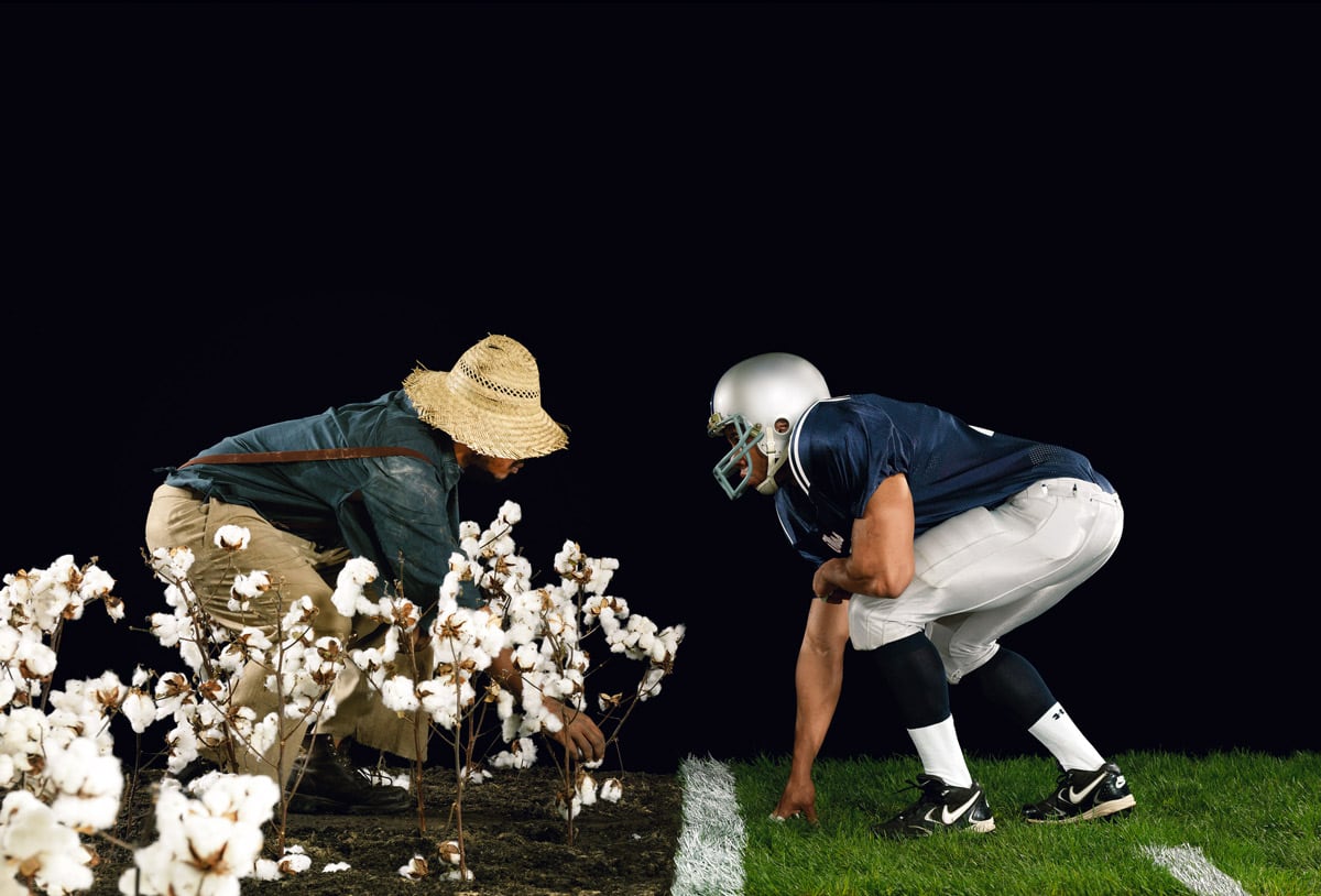 Hank Willis Thomas' artwork The Cotton Bowl, from the series Strange Fruit