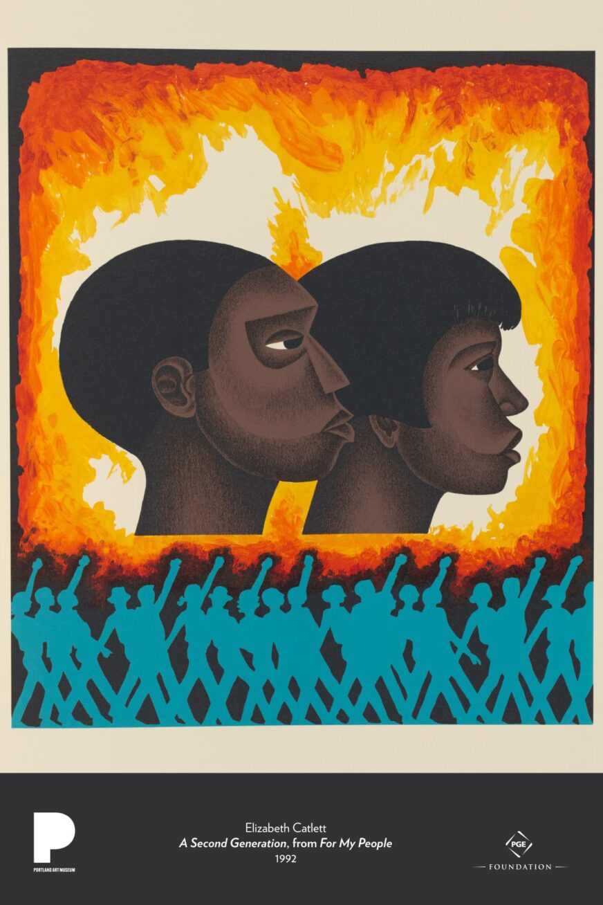 Poster for Elizabeth Catlett "A Second Generation, from For My People"