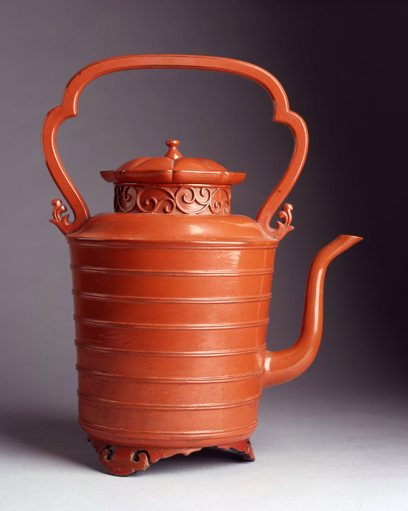 Red wooden pitcher