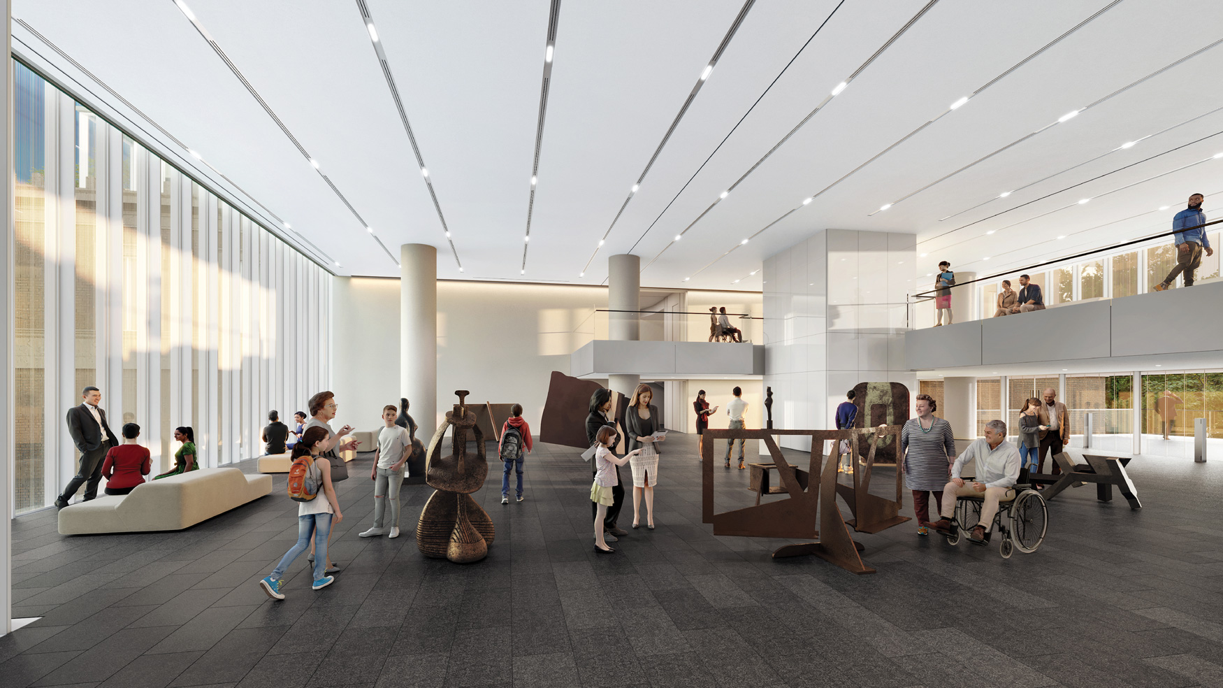 Rendering of new two-floor sculpture gallery