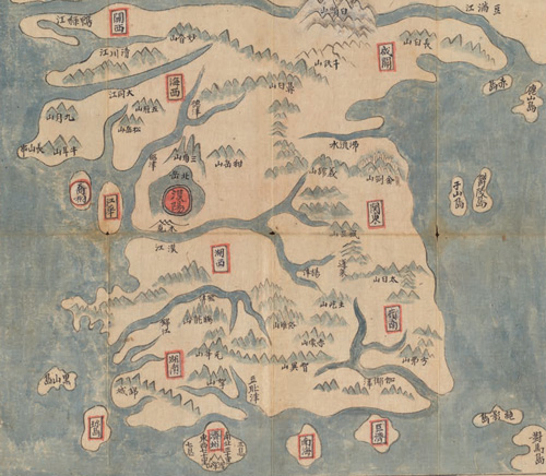 Old Korean map drawing