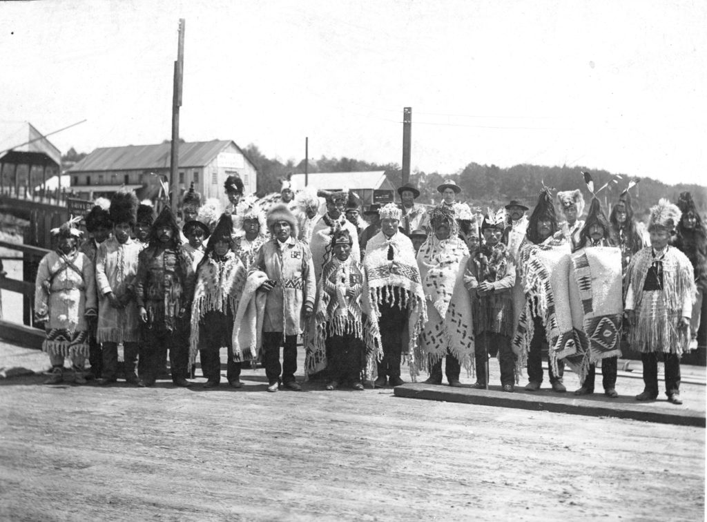 Black and white photograph of a group of Salish chiefs