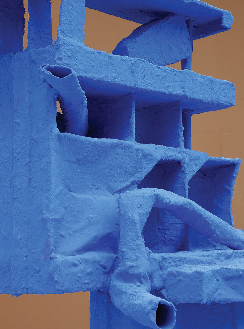 Blue abstract sculpture