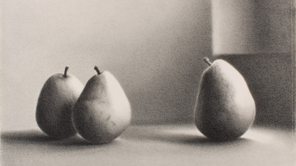 Drawing of three pears