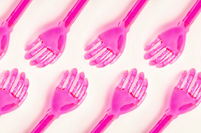 Photo of pink plastic toy hands