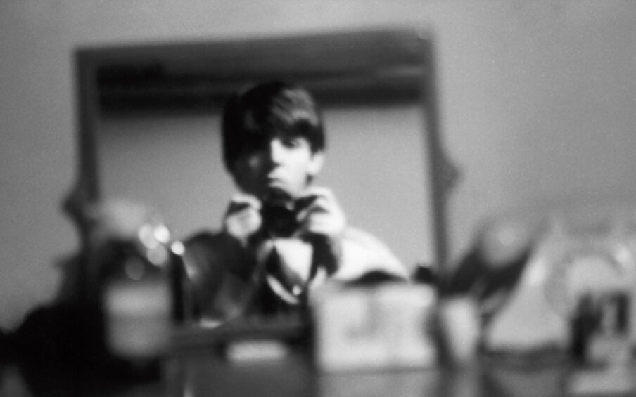 Black and white self-portrait of Paul McCartney