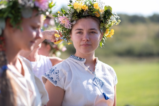 Photo of a young woman in a flower crown