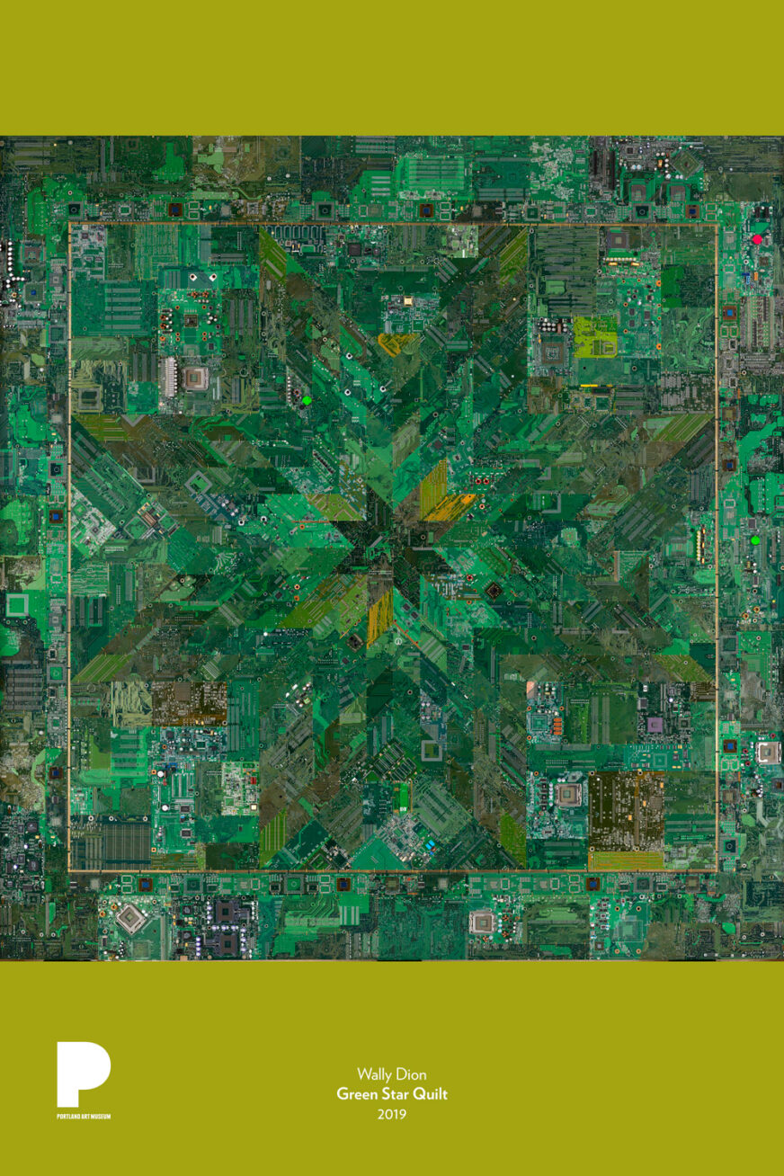 Image of quilt-like artwork made from circuit boards