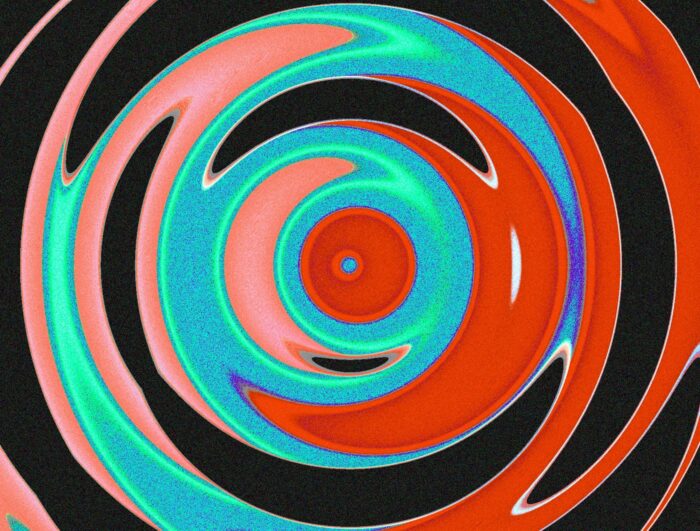 Abstract circles in red, green, blue, and black