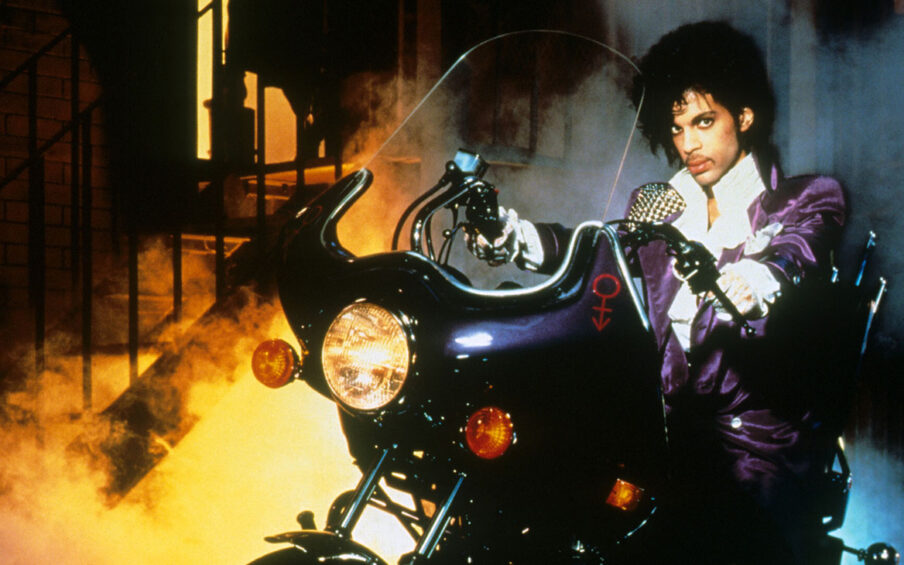 Photo of Prince on a motorcycle