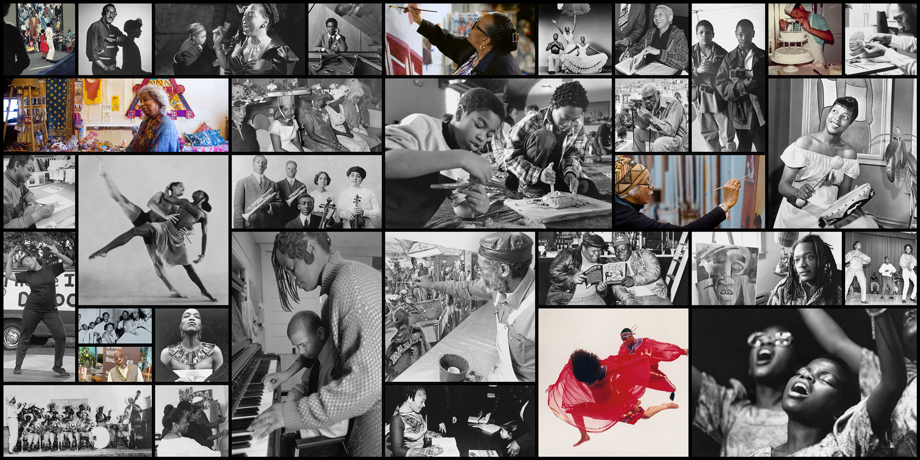 Collage of images of Black artists