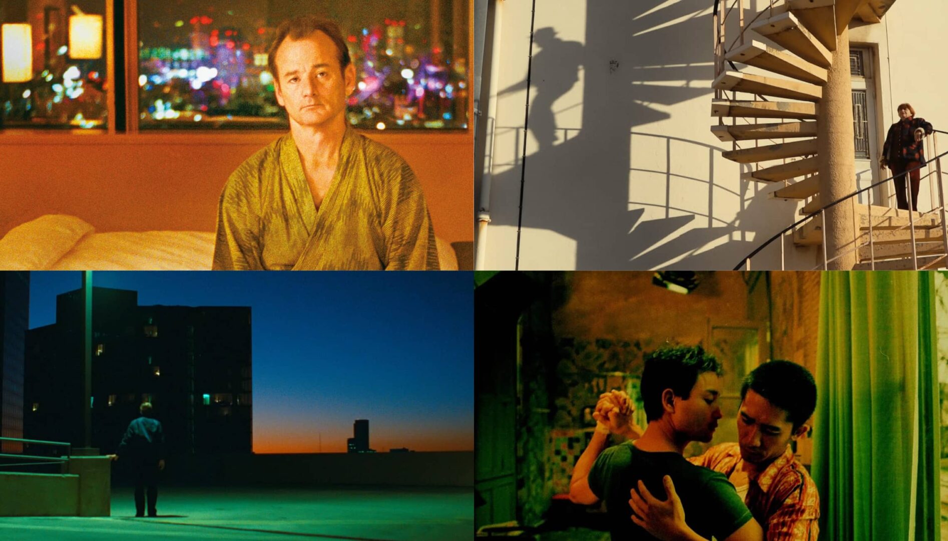 Four film stills.