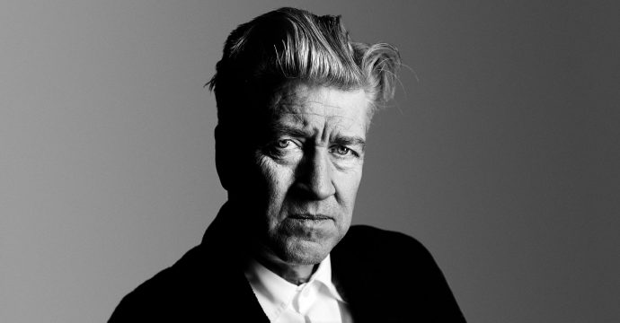 A black and white headshot of David Lynch.