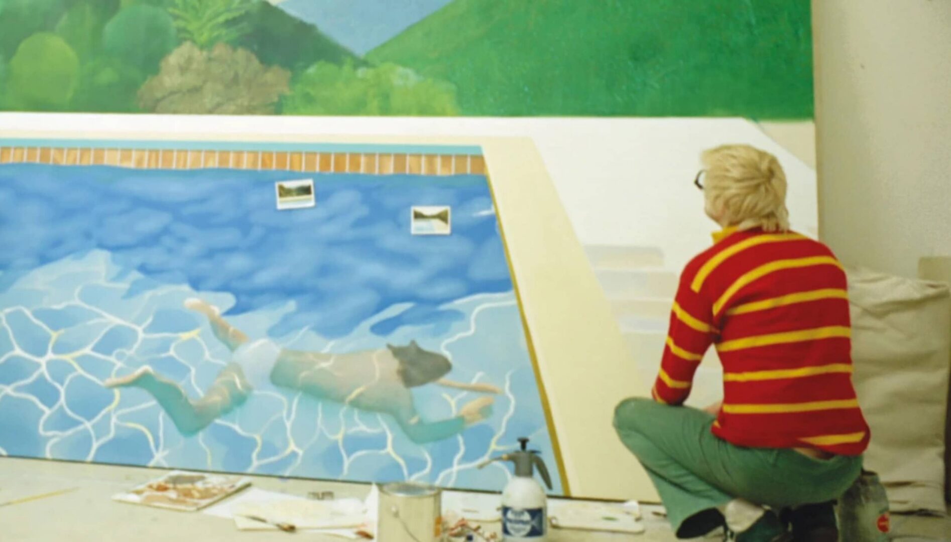 Film still from A Bigger Splash 1973.