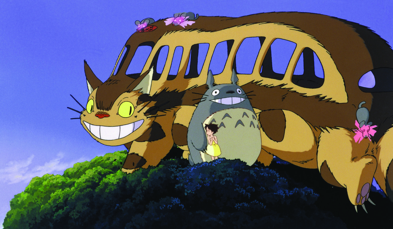 Film still from the animated movie My Neighbor Totoro.