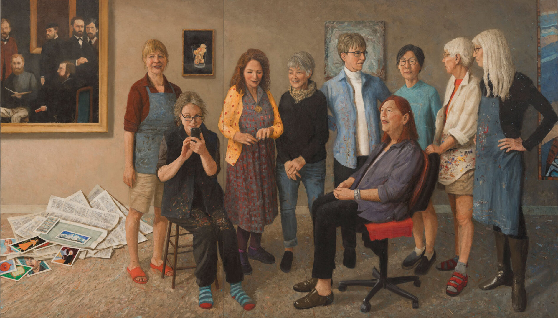 9 Women painting by Katherine Ace