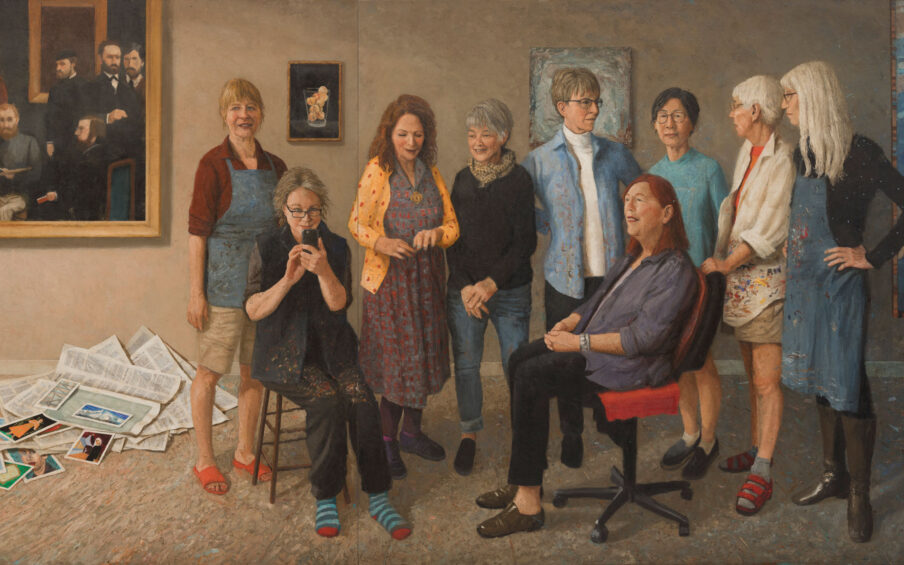 9 Women painting by Katherine Ace