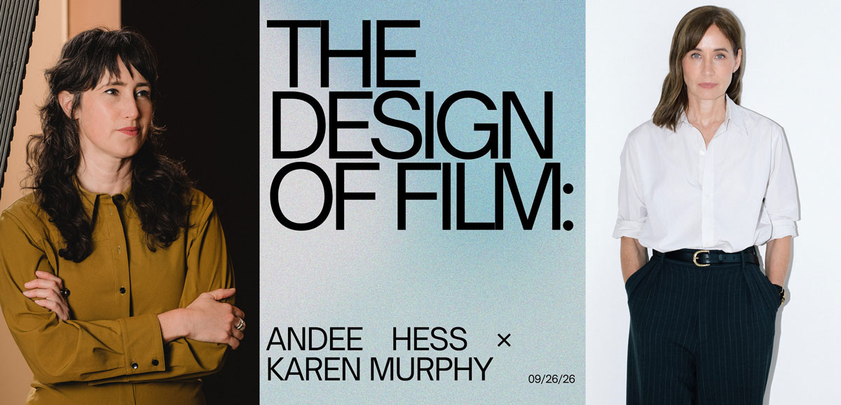 The Design of Film poster with images of two women with long brown hair to either side of the poster.