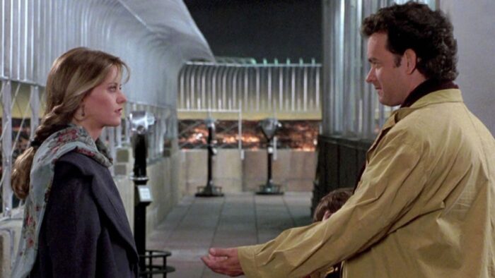 Film still of Meg Ryan and Tom Hanks in Sleepless in Seattle.